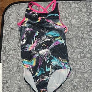 Justice Multicolor Swirl Gymnastics Leotard